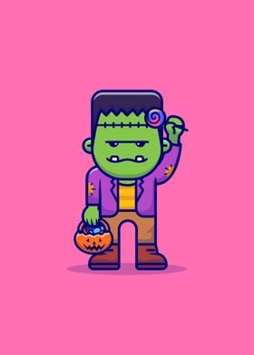 Zombie with candy lollipop