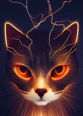 Lightning cat' Poster by Galaxy Images | Displate