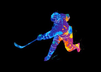 Abstract hockey player