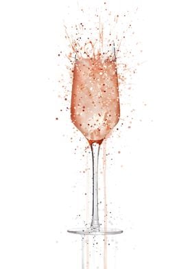 Pink Champagne Glass