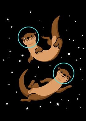 Otter Astronaut Gift Space