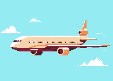 Pixel art plane aircraft