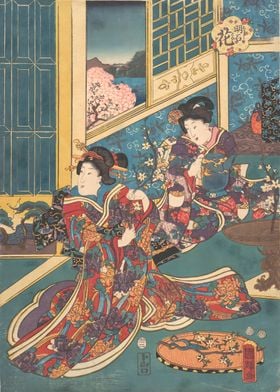 Japanese Two Geisha Kimono