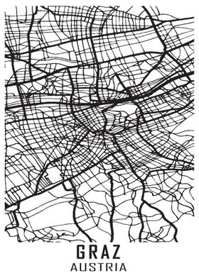 Graz Austria City Map