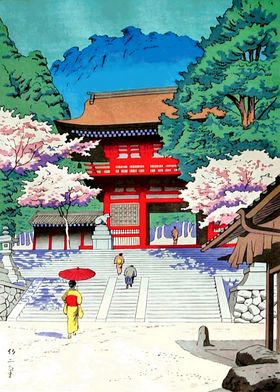 uKIYO E Spring Temple