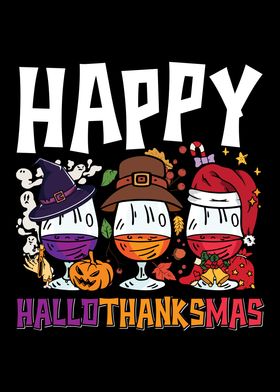 Hallothanksmas Wine Gasses