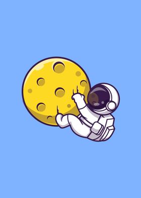 Astronaut hanging on moon