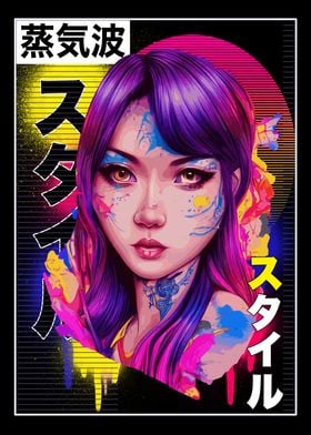 Colorful Vaporwave Girl