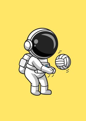 Cute astronaut volleyball