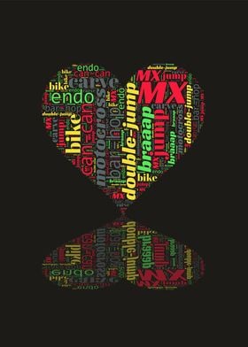 MX heart word cloud