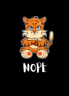 Nope Funny Lazy Tiger