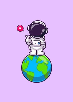 Cute astronaut standing