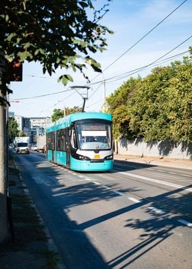 Tram on streets