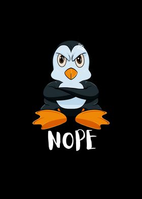 Nope Funny Lazy Penguin