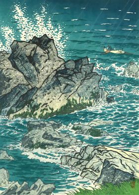 Ukiyo e Inubosaki Cape