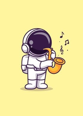 Astronaut playing music