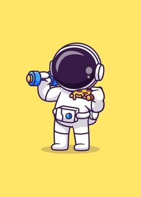 Astronaut lifting dumbbell