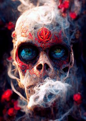 Smoking skull