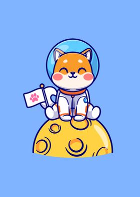 shiba inu dog astronaut