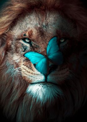 lion with butterfly magic