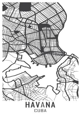 Havana Cuba City Map