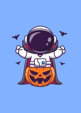 Cute astronaut dracula