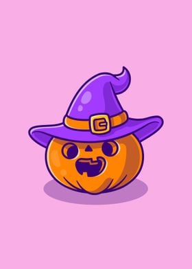 Cute witch pumpkin