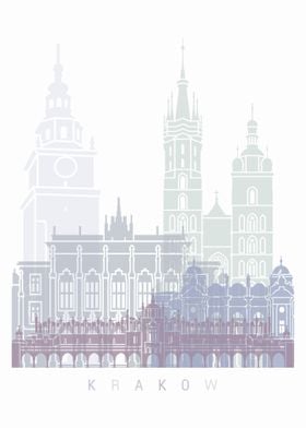 Krakow skyline poster 