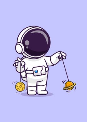 Astronaut playing planet 