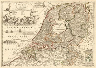 Holland Amsterd Old Map