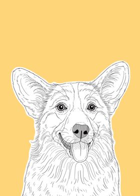 Cute Corgi Dog Portrait