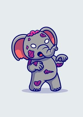 Cute elephant zombie