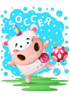 Cute Pink Soccer Pig