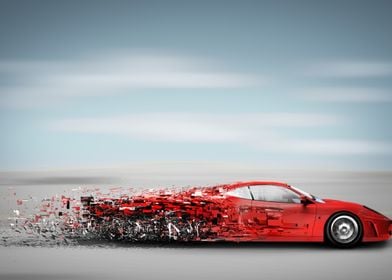 Ferrari Speeding Away