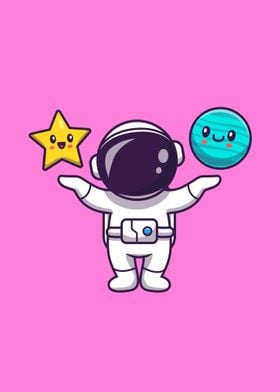 Astronaut with cute star