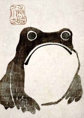 Ukiyo e Grumpy Frog