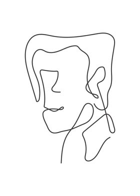 Men face continuous line