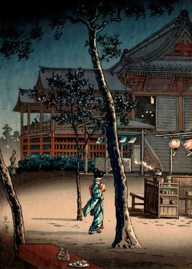 Ukiyoe Kiyomizudu in Ueno 