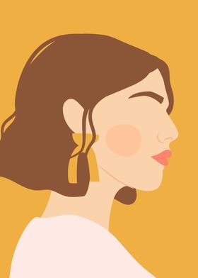 Cute modern woman face