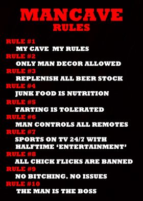 Mancave rules