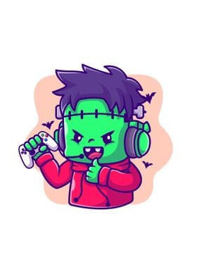 Cute frankenstein zombie