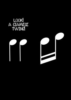 Music notes siamese twins