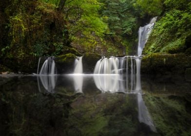 Waterfall reflection