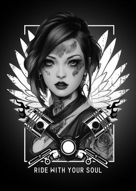 Edgy Biker Girl Portrait