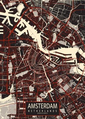 Amsterdam City Map Vector