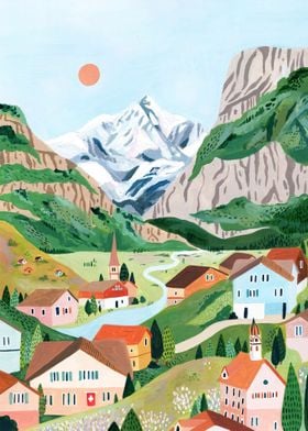 Switzerland Art Painted