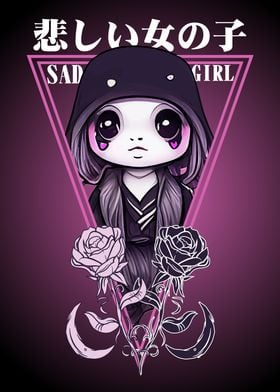 Sad anime girl Poster for Sale by xyvril