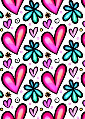 Doodle Heart  Flower 02