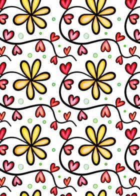 Doodle Heart  Flower 01