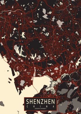 Shenzhen City Map Vector